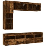  7-dijelni set zidnih TV ormarića LED boja dimljenog hrasta | shoptok.hr