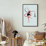  Slika - Rhythmic Gymnastics - Illustration of a Woman With a Ribbon 80x120 U crnom drvenom okviru | shoptok.hr
