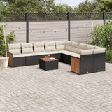 vidaXL 11-dijelni set vrtnih sofa od poliratana s jastucima crni | shoptok.hr