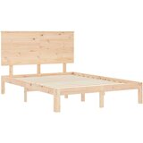  Posteljni okvir z vzglavjem 140x190 cm trden les | Shoptok.si