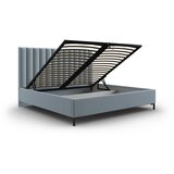 Mazzini Beds Svetlo modra oblazinjena zakonska postelja s prostorom za shranjevanje z letvenim dnom 140x200 cm Casey – | Shoptok.si