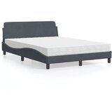  Krevet s madracem Dover tamnosivi 140x190 cm baršunasti | shoptok.hr