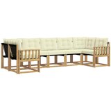 vidaXL Zunanja garnitura za sedenje z blazino 7 pcs Bela in krem, (5000279557) | Shoptok.si