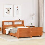 Maison Chic Posteljni okvir - Dvoposteljna postelja - Zakonska postelja brez vzmetnice voščeno rjav 120x190 cm borovina-J13172, (21761110) | Shoptok.si