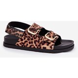 Boto Brown Women Sandals With Buckles In Leopard Print Seladith | Shoptok.si