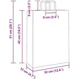 vidaXL Papirnate vrećice 250 kom s ručkama bijele 32x12x42 cm | shoptok.hr