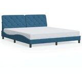 vidaXL Posteljni okvir z vzglavjem moder 180x200 cm žamet | Shoptok.si