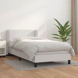 vidaXL Box spring postelja z vzmetnico bela 90x200 cm umetno usnje Cene
