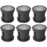 Set van 6 dimbare buiten grondspots zwart IP65 incl LED - Delux Honey