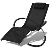 vidaXL Zunanji ležalnik geometrične oblike jeklo črn in siv, (20663213) | Shoptok.si