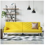  Kauč na razvlačenje s naslonima za ruke svjetložuti od tkanine | shoptok.hr