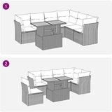 vidaXL 7-dijelni set vrtnih sofa od poliratana s jastucima bež | shoptok.hr
