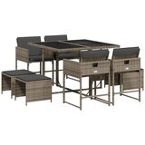 vidaXL 9-dijelni vrtni blagovaonski set sivi od poliratana | shoptok.hr