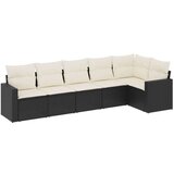vidaXL 6-dijelni set vrtnih sofa s jastucima crni od poliratana | shoptok.hr