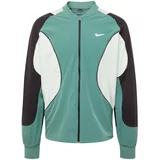 Nike Športna jopa na zadrgo smaragd / črna / bela
