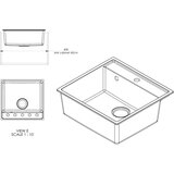 Sandonna sudopera selena crna mat 530x500/190 mm | ePonuda.com