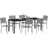  Vrtni set za objed 7 kom. Siva poliratan | shoptok.hr