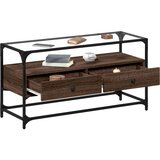 TV ormarić sa staklenom površinom boja hrasta 98x35x51 cm drvo | shoptok.hr