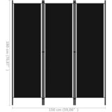 Sobna pregrada s 3 panela crna 150 x 180 cm | shoptok.hr