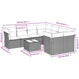  9-dijelni set vrtnih sofa s jastucima bež od poliratana | shoptok.hr