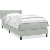Box spring postelja z vzmetnico svetlo siva 80x220 cm žamet, (21793085) | Shoptok.si