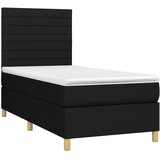 Krevet s oprugama i madracem crni 100 x 200 cm od tkanine | shoptok.hr