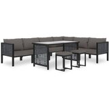 The Living Store Vrtna garnitura z blazinami 9-delna poli ratan antracitna - Vrtna Počivalna Garnitura, (21460619) | Shoptok.si