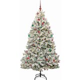 vidaXL Umjetno božićno drvce Zelena i bijela 210 cm PVC i metal | shoptok.hr