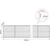  Gabion s žicom debljine 5 mm i mrežom 10x10 cm 400x30x100 cm | shoptok.hr