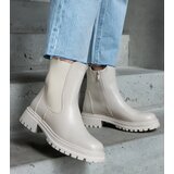 Gemre Beige insulated ankle boots with zipper eco leather Alia | Shoptok.si