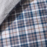 Catherine Lansfield Modra/bež posteljnina za zakonsko posteljo iz sherpa flisa 200x200 cm Cosy Sherpa Check – | Shoptok.si