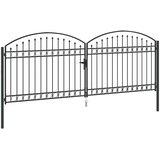  Ogradna vrata ASSEN 401 x 200 cm Čelik Siva Može se zaključati | shoptok.hr