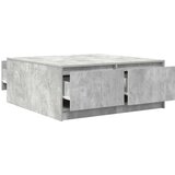 vidaXL Kavna mizica s predali betonsko siva 100x100x40 cm | Shoptok.si