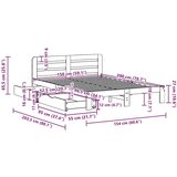 vidaXL Posteljni okvir brez vzmetnice bel 150x200 cm trdna borovina | Shoptok.si