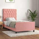  Posteljni okvir z vzglavjem roza 80x200 cm žamet, (20903846) | Shoptok.si