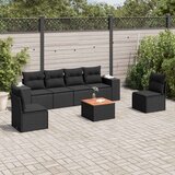 7-dijelni set vrtnih sofa od poliratana s jastucima crni | shoptok.hr