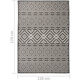 Vanjski tepih ravnog tkanja 120 x 170 cm crne pruge | shoptok.hr