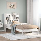 vidaXL Knjižna postelja brez ležišča bela 90x200 cm trdna borovina | Shoptok.si