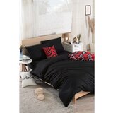 Alpina solid - black black king quilt cover set (fr) Cene