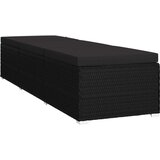 Poli Ležalnik z blazino poli ratan črn | Shoptok.si