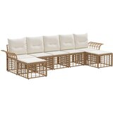  Zunanja garnitura za sedenje 7 pcs Naravna in krem bela, (5000270077) | Shoptok.si