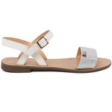 GOODIN White flat sandals with silver strap | Shoptok.si