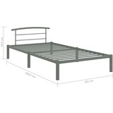  Posteljni okvir siv kovinski 90x200 cm, (20645513) | Shoptok.si