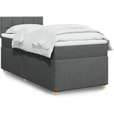 vidaXL Box spring postelja z vzmetnico temno siva 90x190 cm blago | Shoptok.si