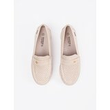 GOODIN Light beige openwork loafers with a gold element | Shoptok.si