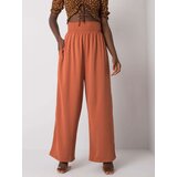 Fashion Hunters RUE PARIS Light brown fabric trousers with a high waist | Shoptok.si