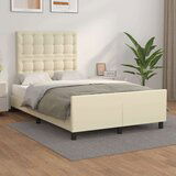  Posteljni okvir z vzglavjem krem 120x200 cm umetno usnje, (20737977) | Shoptok.si