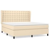  Krevet s oprugama i madracem krem 160x200 cm od tkanine | shoptok.hr