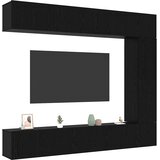  Set TV komoda Zidne 5 pcs Crni hrast Konstruirano drvo | shoptok.hr