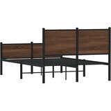  Metalni okvir kreveta bez madraca smeđi hrast 120x190 cm | Eponuda.com